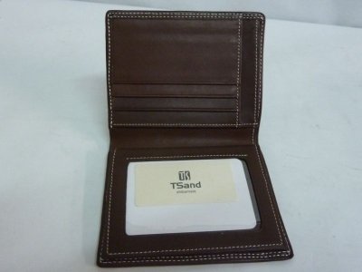 画像1: TSand　折財布　定期入れ付　茶　　B-13